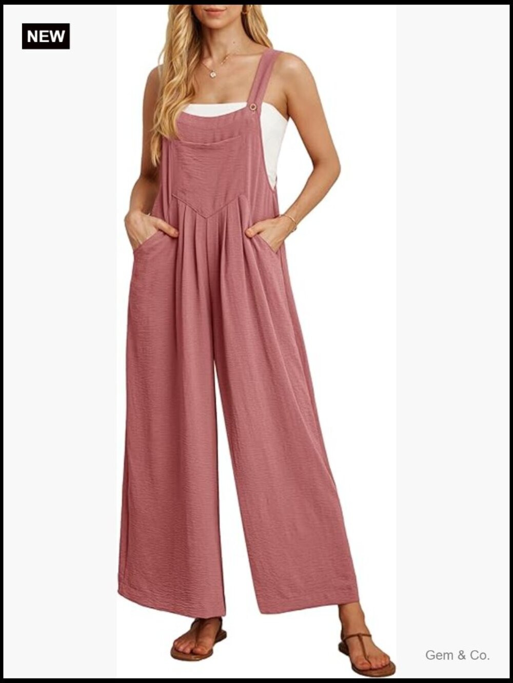 Women's Boho Wide Leg Jumpsuit Overalls Romper with Pockets